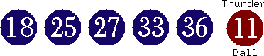 18 25 27 33 36 (11)