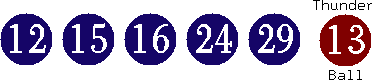 12 15 16 24 29 (13)