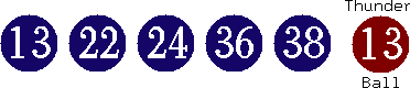 13 22 24 36 38 (13)