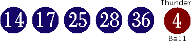 14 17 25 28 36 (04)