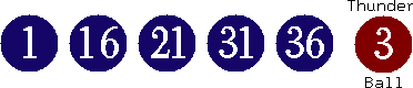 01 16 21 31 36 (03)