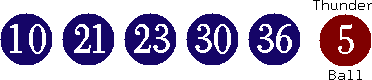 10 21 23 30 36 (05)