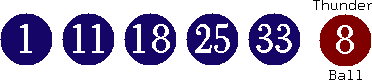 01 11 18 25 33 (08)