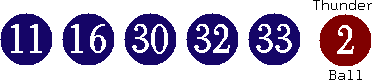 11 16 30 32 33 (02)