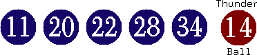 11 20 22 28 34 (14)
