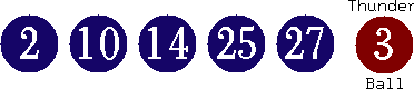 02 10 14 25 27 (03)