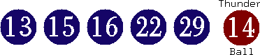 13 15 16 22 29 (14)