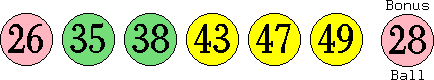 26 35 38 43 47 49 (28)