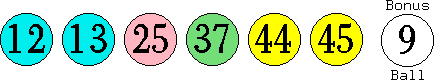 12 13 25 37 44 45 (09)