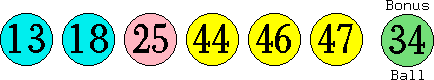 13 18 25 44 46 47 (34)