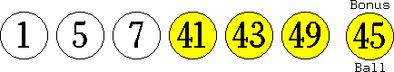 01 05 07 41 43 49 (45)