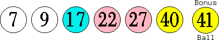 07 09 17 22 27 40 (41)