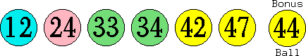 12 24 33 34 42 47 (44)