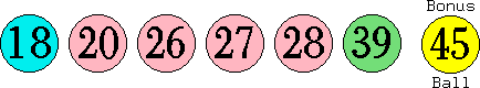 18 20 26 27 28 39 (45)