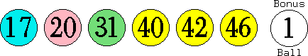 17 20 31 40 42 46 (01)