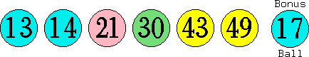 13 14 21 30 43 49 (17)