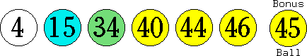 04 15 34 40 44 46 (45)