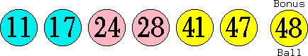 11 17 24 28 41 47 (48)