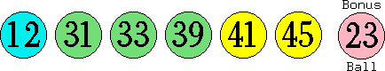 12 31 33 39 41 45 (23)