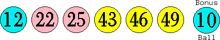 12 22 25 43 46 49 (10)