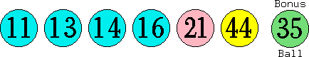 11 13 14 16 21 44 (35)
