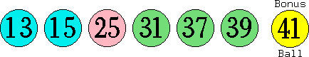 13 15 25 31 37 39 (41)