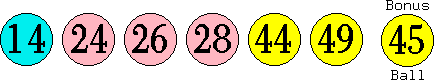 14 24 26 28 44 49 (45)