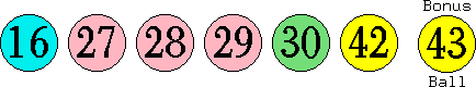 16 27 28 29 30 42 (43)