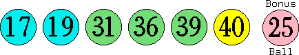 17 19 31 36 39 40 (25)