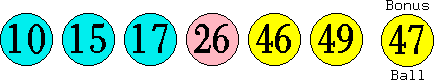 10 15 17 26 46 49 (47)