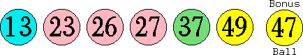 13 23 26 27 37 49 (47)
