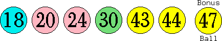 18 20 24 30 43 44 (47)