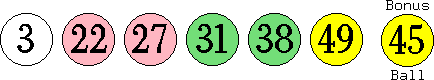 03 22 27 31 38 49 (45)