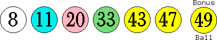 08 11 20 33 43 47 (49)