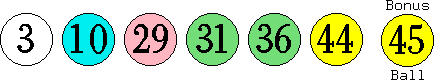 03 10 29 31 36 44 (45)