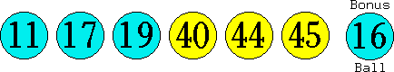11 17 19 40 44 45 (16)