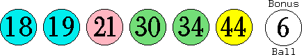 18 19 21 30 34 44 (06)