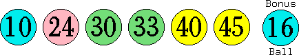10 24 30 33 40 45 (16)