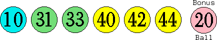 10 31 33 40 42 44 (20)