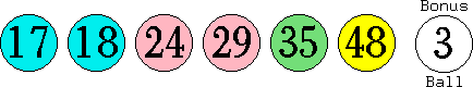 17 18 24 29 35 48 (03)