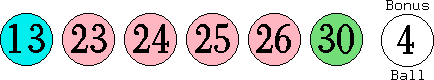 13 23 24 25 26 30 (04)