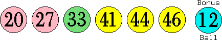 20 27 33 41 44 46 (12)