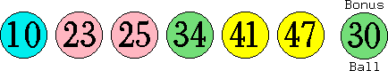 10 23 25 34 41 47 (30)