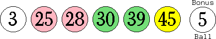 03 25 28 30 39 45 (05)