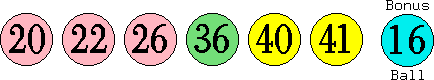 20 22 26 36 40 41 (16)