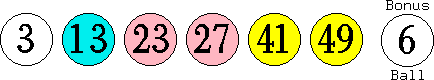 03 13 23 27 41 49 (06)