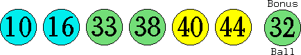 10 16 33 38 40 44 (32)