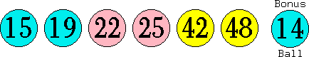 15 19 22 25 42 48 (14)