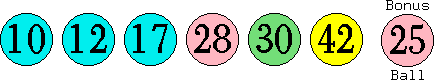10 12 17 28 30 42 (25)