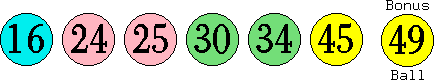16 24 25 30 34 45 (49)